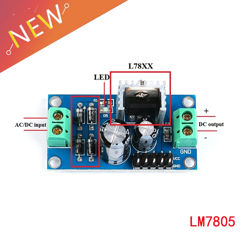 LM7805 LM7809 LM7812 DC / AC Üç Terminali Voltaj Regülatörü Güç Kaynağı Modülü 5V 9V 12V Çıkış Max 1.2 A