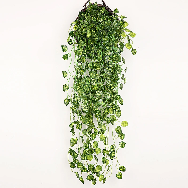 90cm Yapay Asma Bitkiler Asılı Sarmaşık Yeşil Yapraklar Garland Turp Yosun Üzüm Sahte Çiçekler Ev Bahçe Duvar Parti Dekorasyon