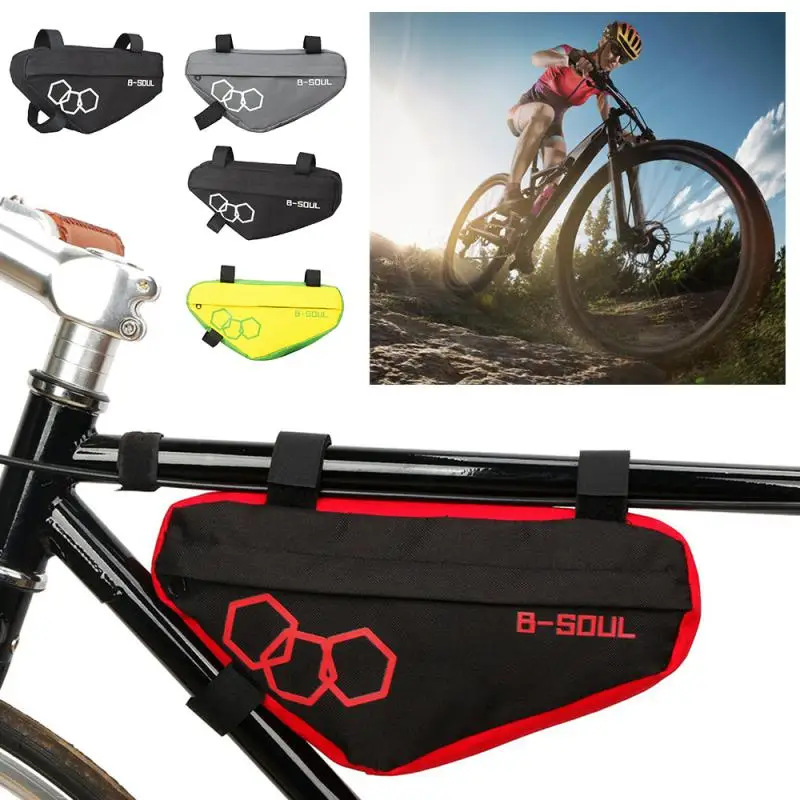 Bisiklet üçgen çanta Polyester Bisiklet Panniers Eyer Çanta Taşınabilir Ön Tüp şasi çantası MTB dağ bisikleti Aksesuarları