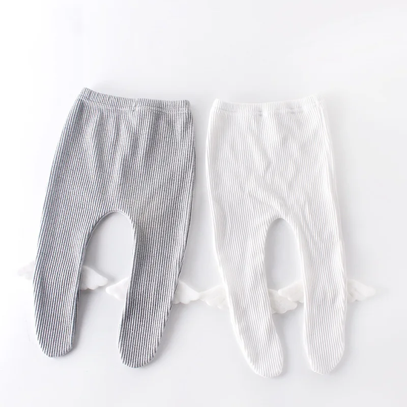 2021 Yeni Sonbahar Bebek Kız Erkek Pantolon Beyaz Gri Yüksek Bel Tayt Pamuk 3D Kanat Aplikler Pantolon Çocuk Giysileri E5008 5