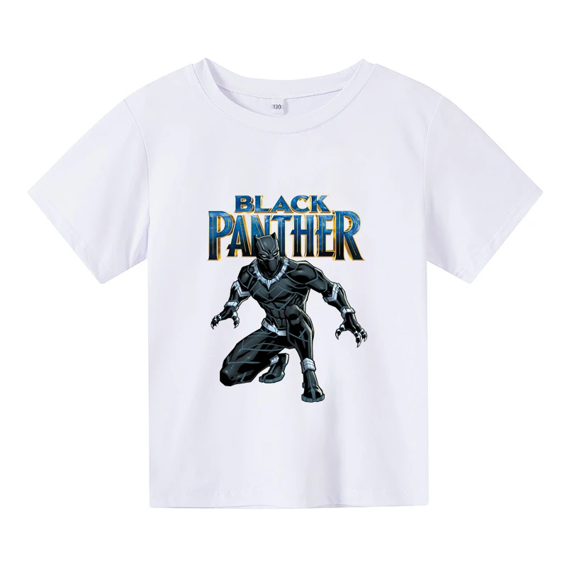 Marvel Siyah Panter Yaz Moda Unisex Süper Kahramanlar T-shirt Çocuk Erkek Kısa Kollu Tees Bebek Çocuk Karikatür Baskı Üstleri 0