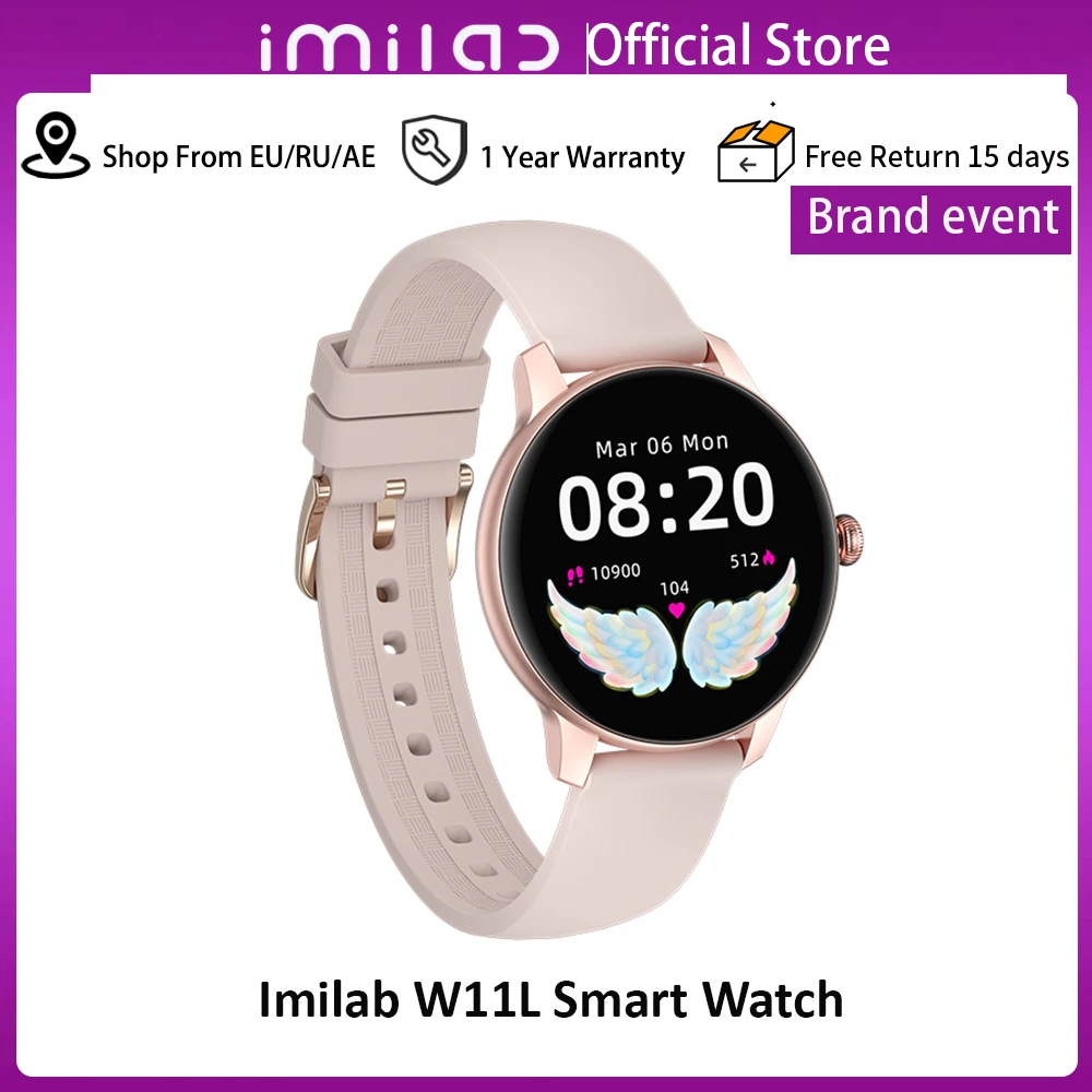 Yeni IMILAB W11L akıllı saat Kadın akıllı saat es 180mAh Pil Kalp Hızı Spor Spor İzci IP68 Su Geçirmez İzle GloryFit