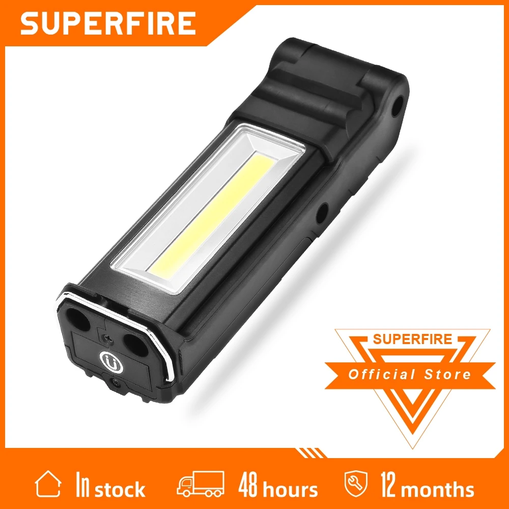 Supfire G15 / S LED el feneri + cob çalışma lambası Manyetik USB Şarj Edilebilir Dahili Pil Seti Çok Fonksiyonlu Katlanır Meşale