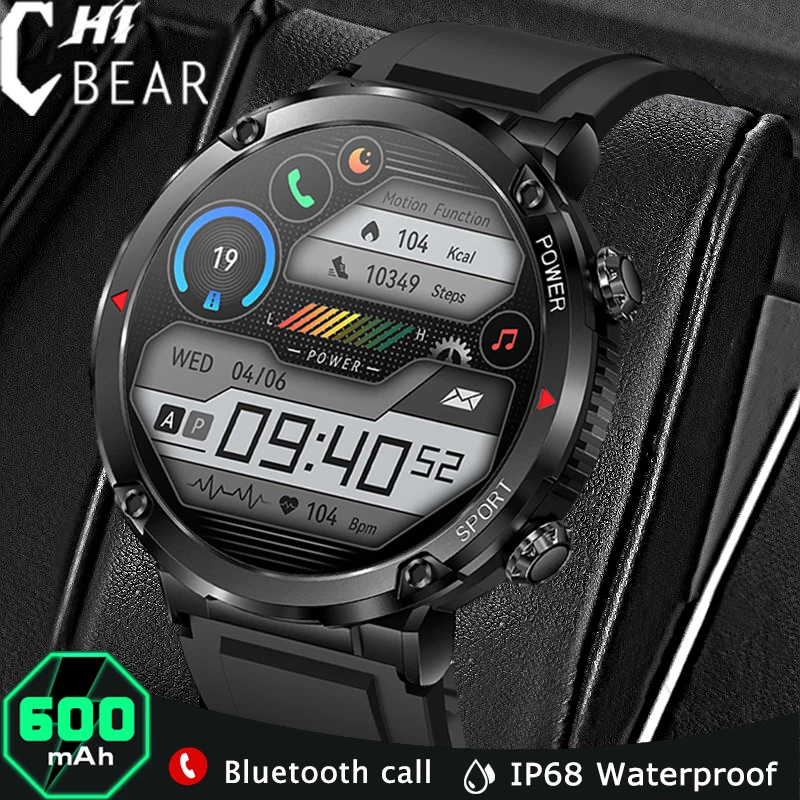 Yeni Bluetooth Çağrı akıllı saat Erkekler Spor İzci 1.6 inç 400 * 400 HD ekran 600mAh büyük pil Spor Su Geçirmez Smartwatch 0