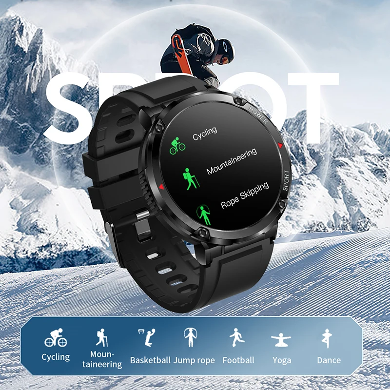 Yeni Bluetooth Çağrı akıllı saat Erkekler Spor İzci 1.6 inç 400 * 400 HD ekran 600mAh büyük pil Spor Su Geçirmez Smartwatch 5