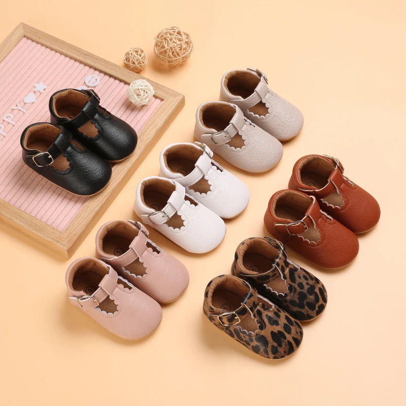 SAMİTA 2021 Bebek rahat ayakkabılar Bebek Yürüyor kaymaz Kauçuk Yumuşak Taban Düz PU İlk Yürüteç Yenidoğan Bebek Kız Aksesuarları