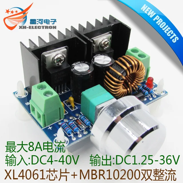 DC-DC XH-M401 buck modülü XL4016E1 yüksek güç DC voltaj regülatörü Maksimum 8A voltaj regülatörü ile
