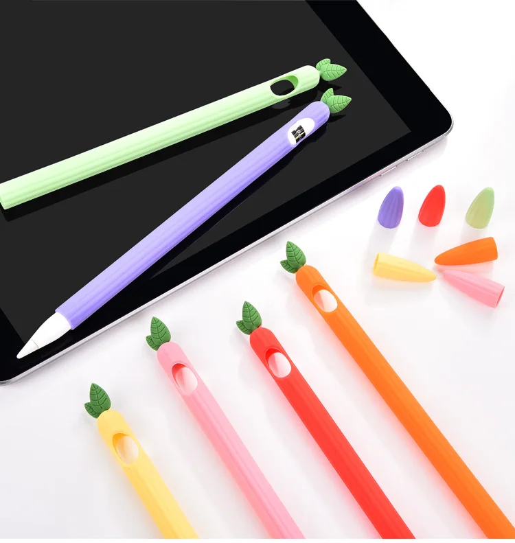 Apple Kalem Kalem için 1 2 Kılıf Kapak Evrensel Renkli iPad Kalem Çantası kaymaz Koruma Silikon Kol Kapağı Coques Kabuk