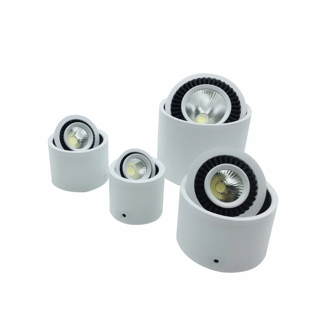 Kısılabilir Yüzeye Monte Açı Ayarlanabilir Tavan panel lambası 5W 7W 9W 15W LED koçan spot ışık 3000K / 4000K / 6000K 85V-265V + Sürücü 2