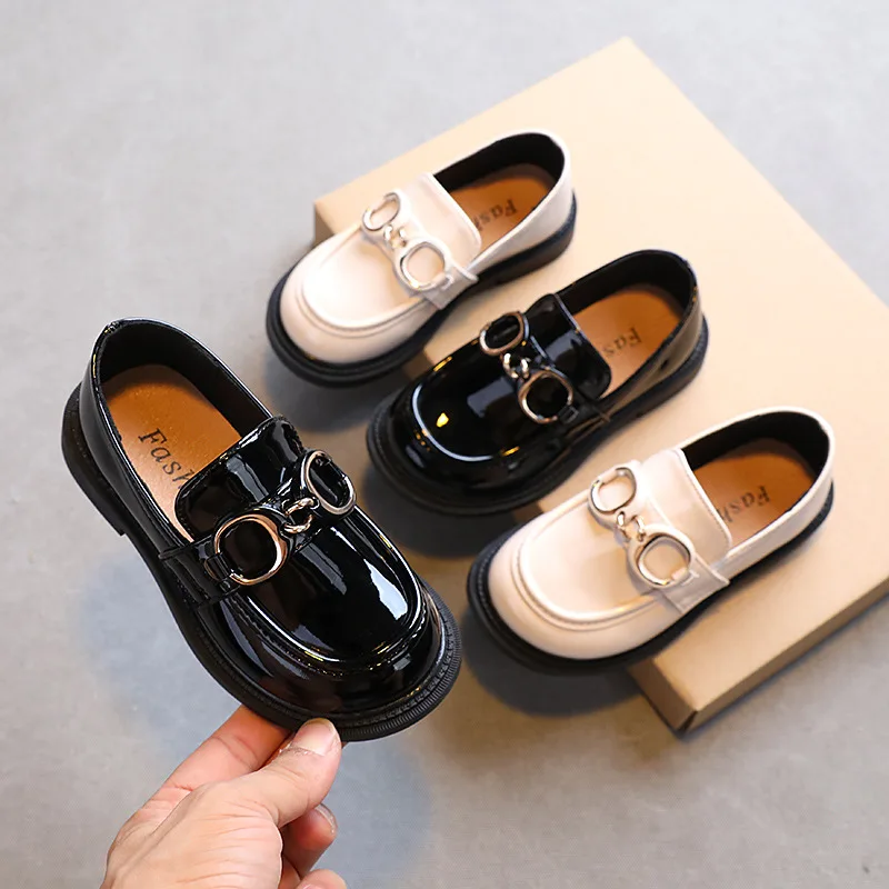 Sonbahar Mary Jane Ayakkabı Kız Çocuklar için Ayakkabı Prenses Ayakkabı çocuk PU Deri İngiliz Tarzı Yumuşak Parti Rahat Daireler Moda
