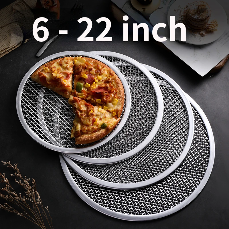 Yapışmaz pizza teli Pan pişirme Tepsisi metal file Yeni Dikişsiz Alüminyum BARBEKÜ Bakeware mutfak gereçleri Pizza 6-22 inç