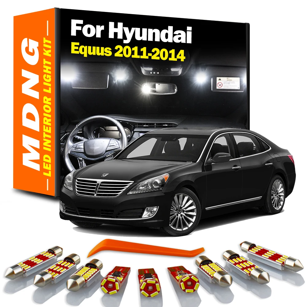 MDNG Canbus LED İç Harita kubbe ışık Kiti Hyundai Equus 2011 2012 2013 2014 araba Led Ampuller Aksesuarları Hata Yok 0