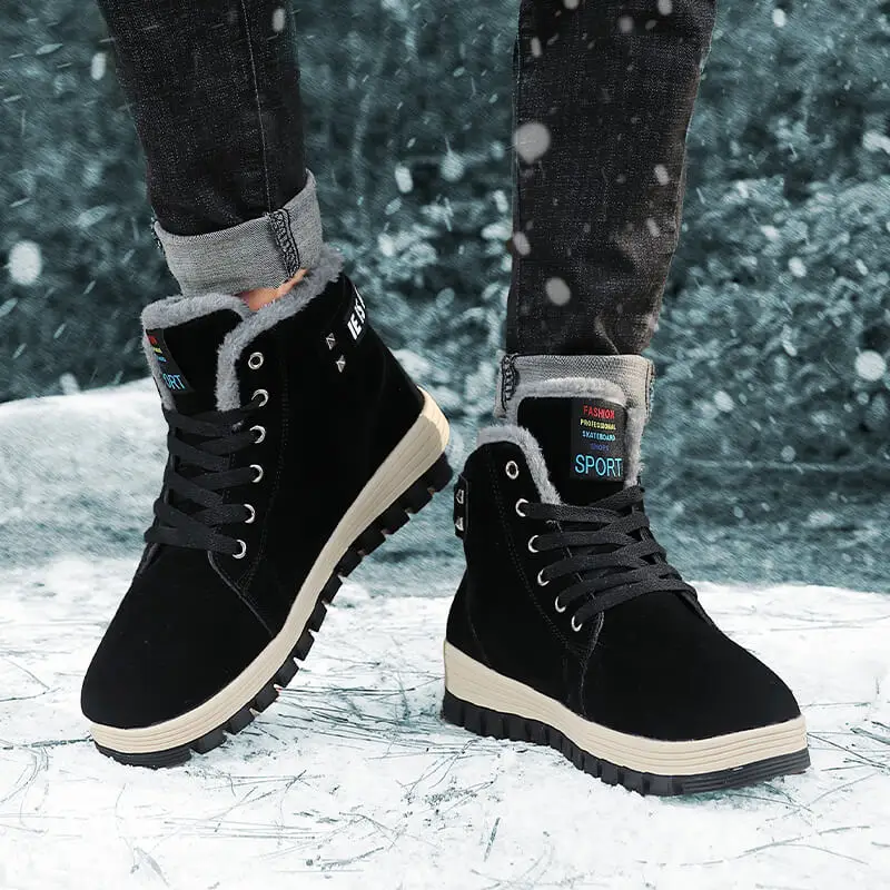 Sıcak Kar Botları Marka Kış Açık Peluş Artı Boyutu Erkek Moda yürüyüş Botları kaymaz pamuklu ayakkabılar 2022 Yeni Tasarım Çizmeler Erkekler
