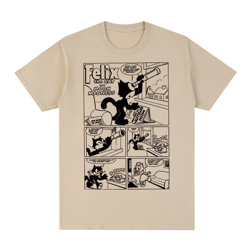 Kedi Felix T-shirt Hayvanlar Evcil Karikatürler Tv Şovları Pamuk Erkekler T gömlek Yeni TEE TİŞÖRT Bayan Tops