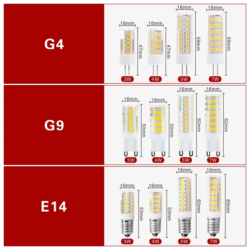 10 adet / grup LED Ampul 3W 4W 5W 7W G4 G9 E14 LED Lamba AC 220V LED mısır Ampul SMD2835 360 ışın açısı Yerine halojen avize ışığı 1