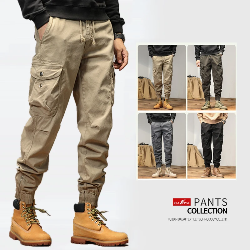 BAPAI erkek Moda Iş Pantolon Açık Aşınmaya dayanıklı Dağcılık Pantolon Iş Elbiseleri Sonbahar Rahat Sokak Hip-Hop Pantolon