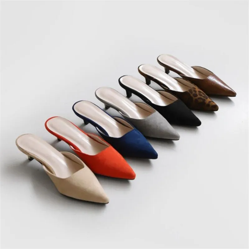 Kadın Terlik Slaytlar Üzerinde Kayma Moda Şeker Renk Süet Katır Ayakkabı Nefes streç örgü düz ayakkabı sandalet mujer 2020 Terlik