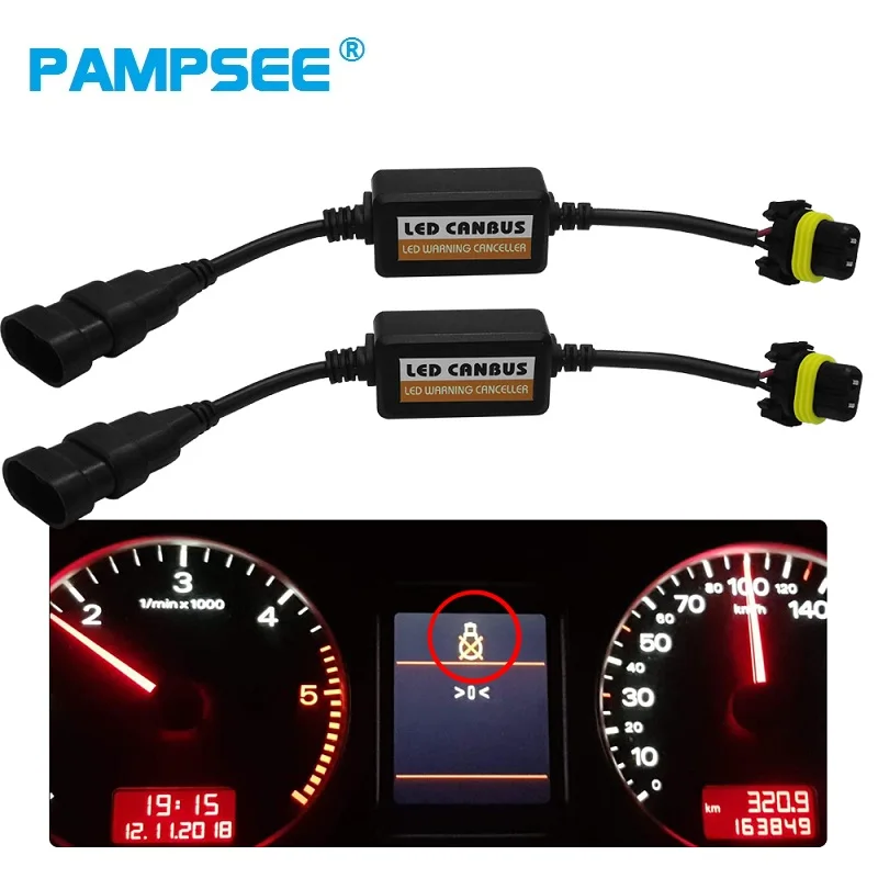 PAMPSEE H1 H3 H4 H7 9005 9006 H11 LED Araba Far Canbus Kablo İptal Kapasitör Anti-titriyor Hata EMC Direnç Dekoder 3