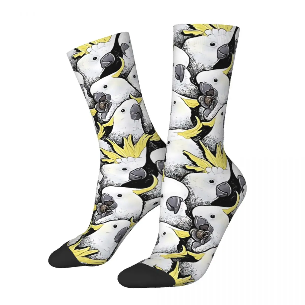 Hip Hop Retro Tepeli Kakadu Çılgın erkek Çorapları Sevimli Kuş Hayvan Unisex Harajuku Dikişsiz Baskılı Mutlu Ekip Çorap Erkek Hediye