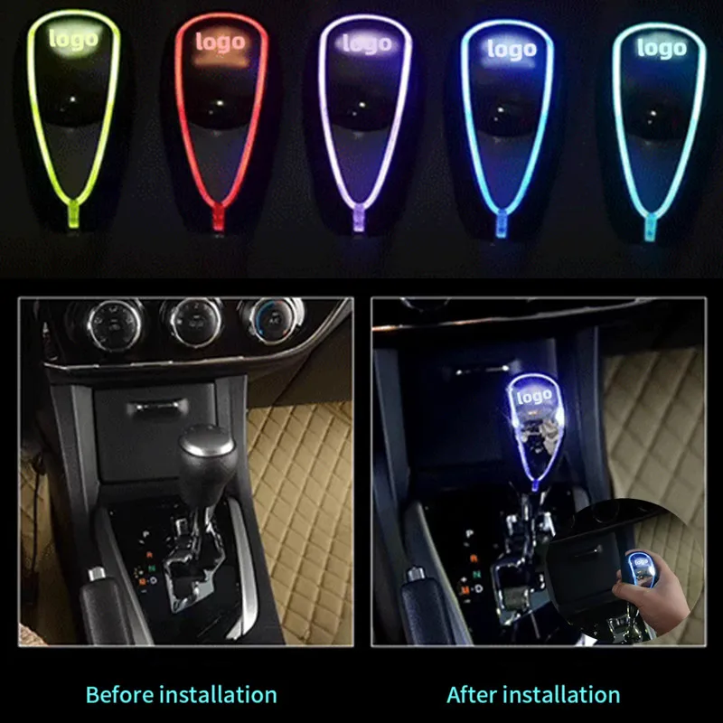 Evrensel 110mm Dokunmatik Aktif Mavi led ışık İşıklı Vites Topuzu Uyar Çoğu Araba için Düğmesiz Kumandalı Değiştiren 0