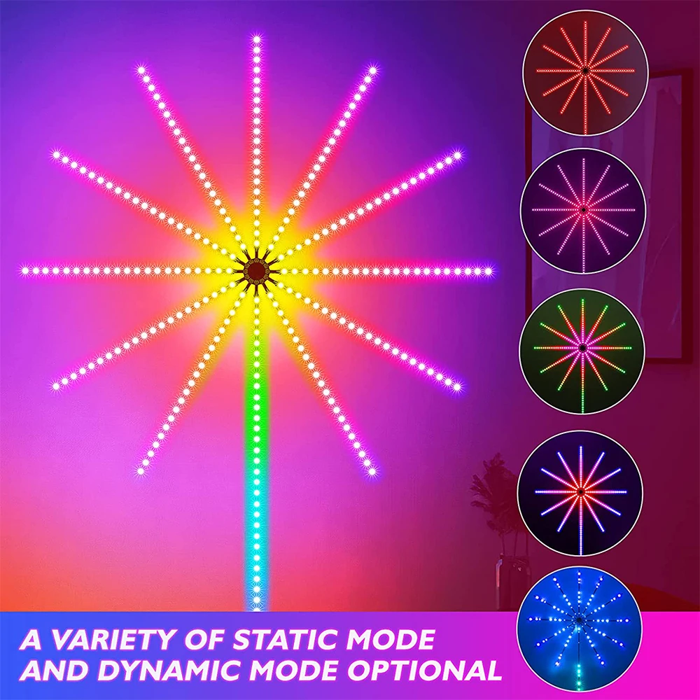Renkli LED şerit havai fişek ışık RGB Bluetooth müzik ses disko lambası uzaktan kumanda ile ev partisi tatil dekorasyon için