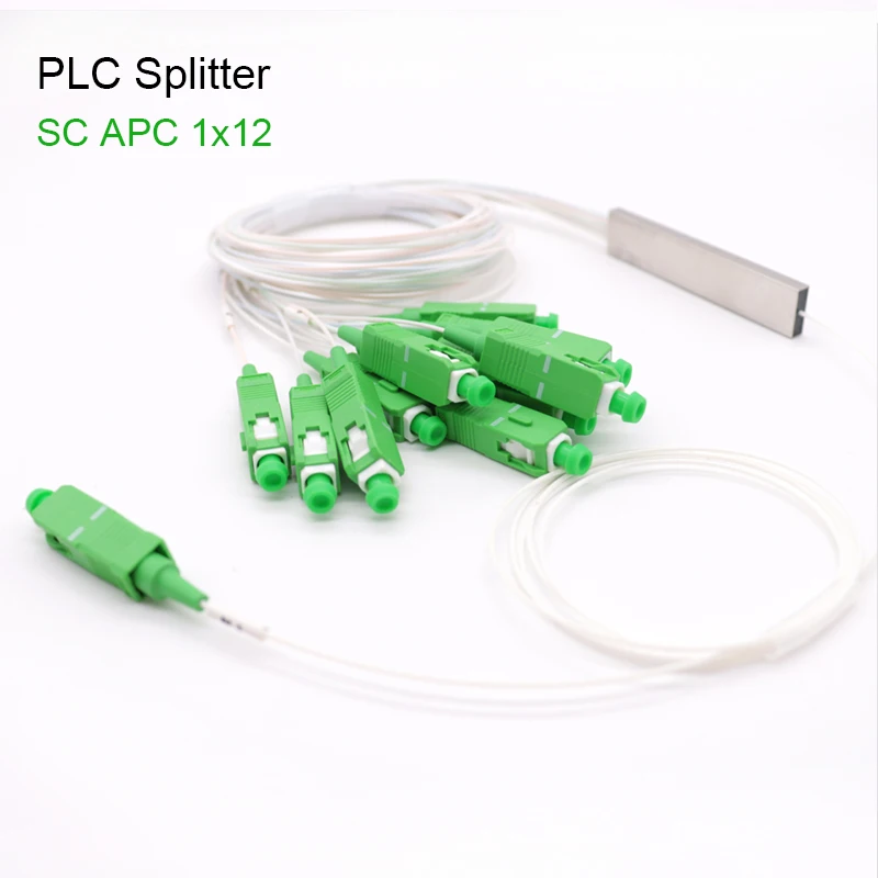 5-10 adet / grup Fiber Optik PLC Ayırıcı 1X12 SC / APC SM 0.9 mm G657A1 PVC 1 m FTTH 1: 12 PLC Ayırıcı Ücretsiz kargo