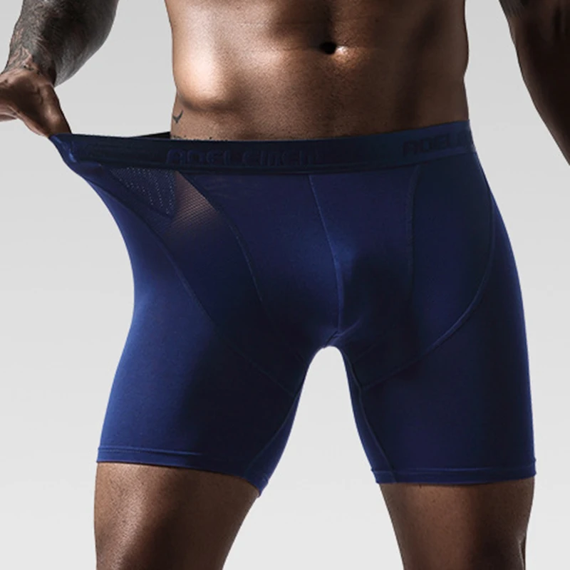 Erkek Spor baksır şort Orta Rise Külot Bulge Kılıfı Külot Boxer Pantolon Nefes Patchwork Iç Çamaşırı