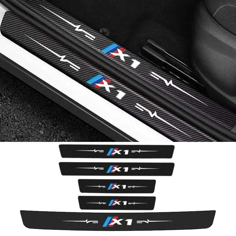 Karbon Fiber Araba Kapı Eşiği Anti Scratch Sticker Koruyucu Şerit BMW X1 E84 F48 F49 Su Geçirmez koruyucu film Çıkartması