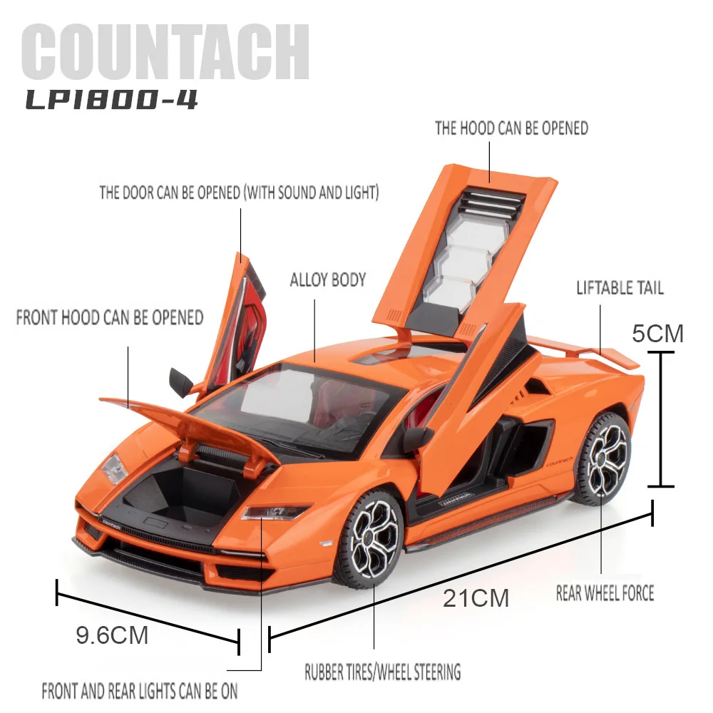 Yeni 1: 24 Countach LPI 800-4 Araba Modeli Oyuncak Araba Modeli Ücretsiz Kargo Diecasts ve Oyuncak Araç Modeli Metal Araba Koleksiyonu İçin Çocuk Oyuncak 1