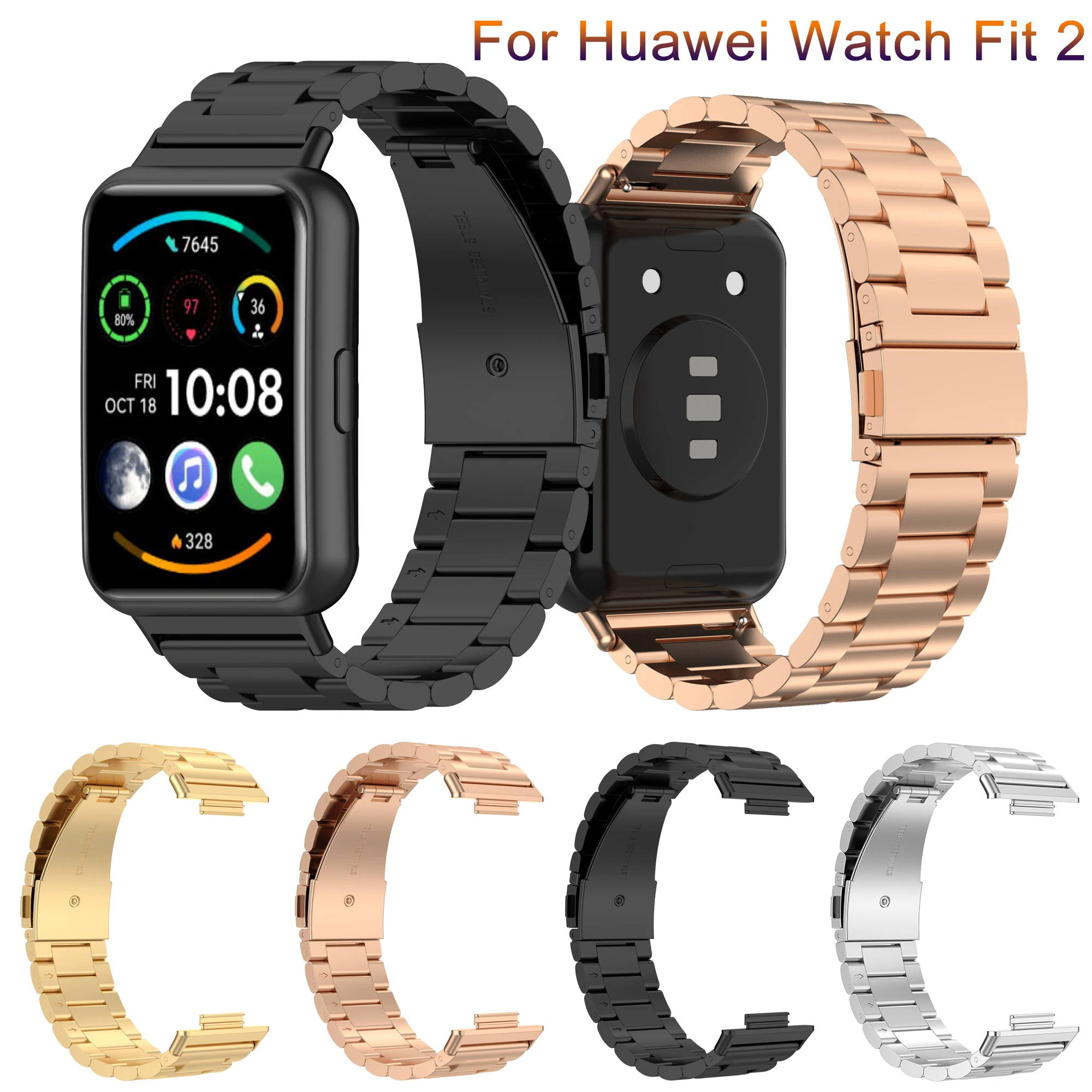 2022 Lüks Metal Paslanmaz Çelik Klasik Watch Band için Huawei izle Fit 2 Kayış Bilezik için Fit2 aktif akıllı izle