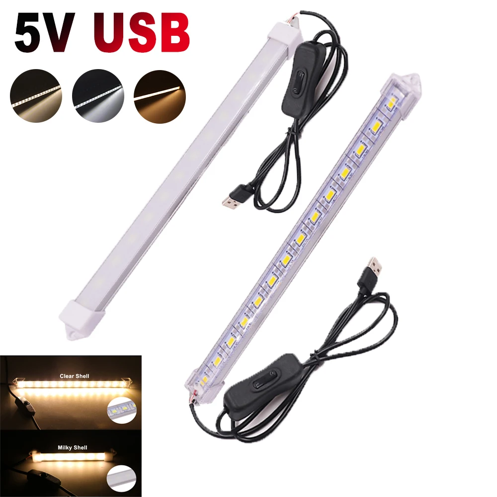 LED bar ışığı 5V USB Powered SMD 5630 sabit şerit ışık 10CM 20CM 35CM 40CM 50CM Sıcak/Doğal/Soğuk Beyaz dolap altı ışığı