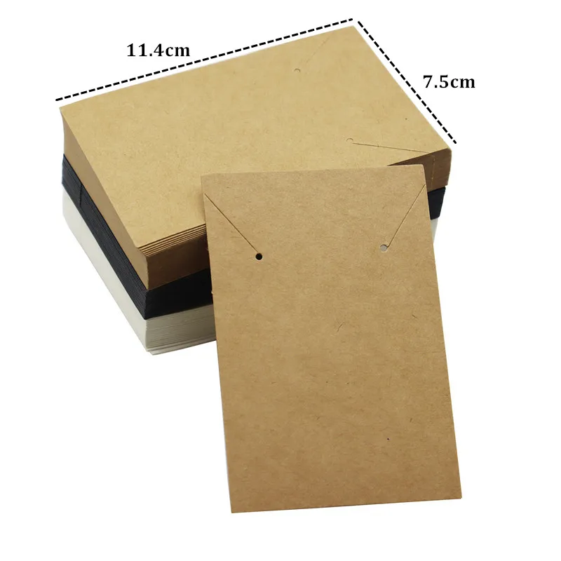 24 Adet 11.4x7.5cm Baskılı El Yapımı Aşk kolye teşhir kağıdı Kartları Siyah Karton Takı Kolye Paketi Etiketleri Kağıt