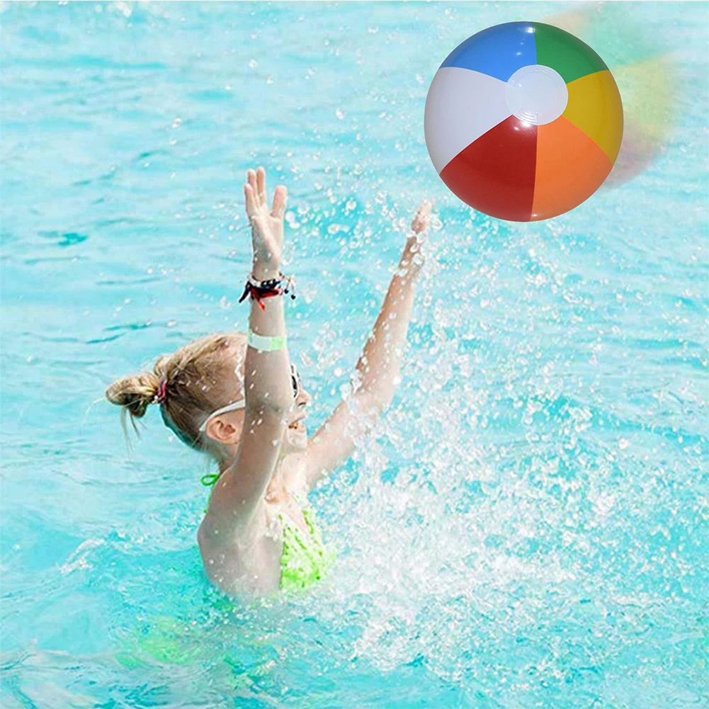 5 adet / takım Şişme Plaj Topu Gökkuşağı Renkli Havuz Partisi Iyilik Yaz Su Oyuncak Balon Oyuncak Eğlenceli Parti Oyunu Yaz Çocuklar İçin hediye 3