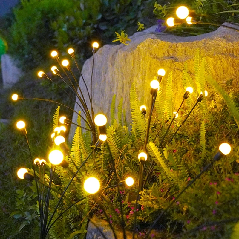 1/2/4 Adet 6/8 / 10LED güneş bahçe lambası LED havai Fişek Firefly peyzaj ışıkları açık su geçirmez çim ışıkları bahçe yolu Dekor için 1