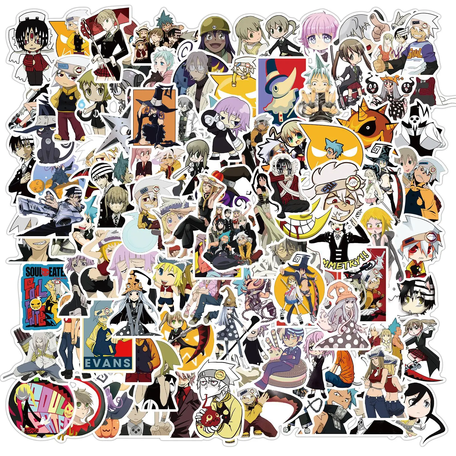 10/30/50/100 adet Soul Eater Anime Çıkartmalar Karikatür Graffiti Çıkartması Oyuncak Çocuklar İçin DIY Su Geçirmez Dizüstü Bagaj Telefon Kask Sticker