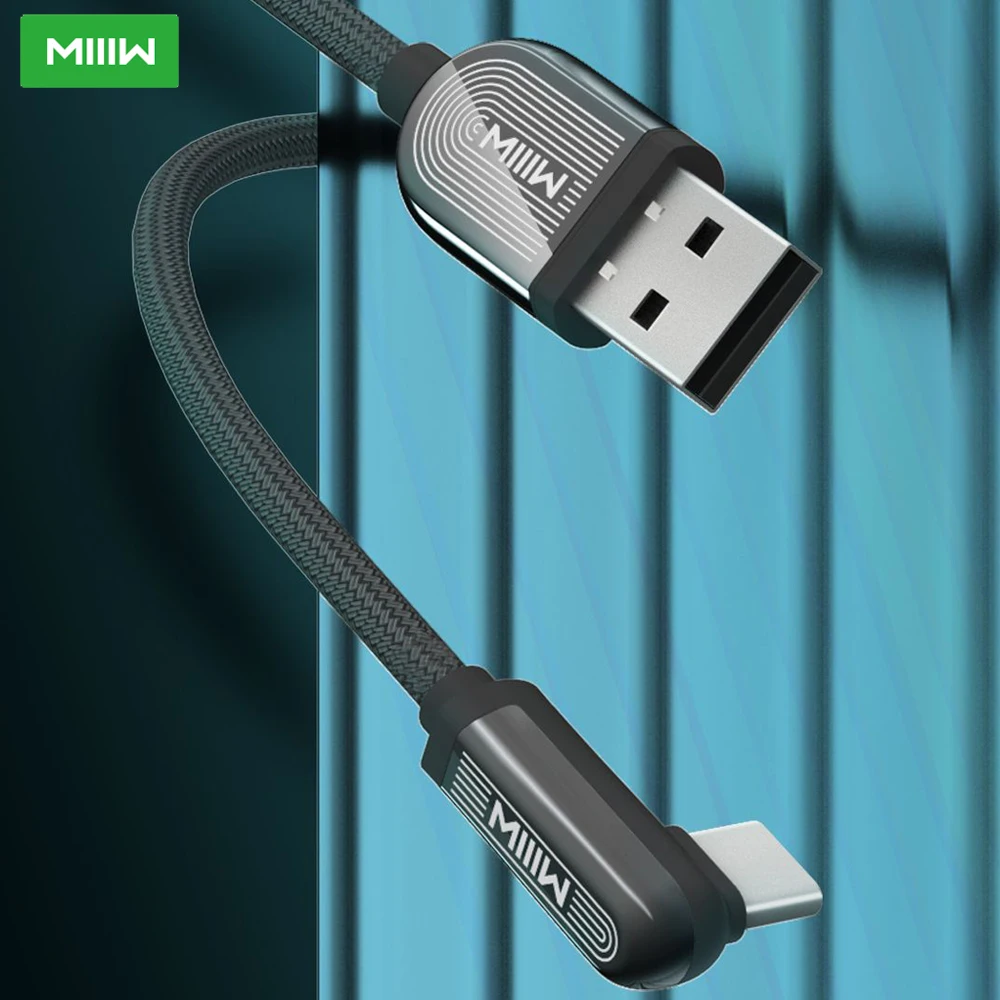 MIIIW USB C Tipi Kablo 3A QC3.0 Hızlı Şarj Veri Kablosu Cep Telefonu Android Tip-C Şarj Kablosu Samsung Huawei Xiaomi Redmi İçin