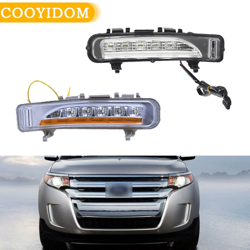 DRL Günışığı Araba Gündüz Farları sis lambası dönüş sinyali ile Sis Lambası Ford Kenar 2009 İçin 2010 2011 2012 2013 2014