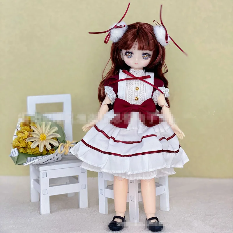30cm Anime Bjd Bebek Tam Set 1/6 Bjd Moda Giyim Kız Dıy Giyinmek Sevimli Oyuncak Hediyeler