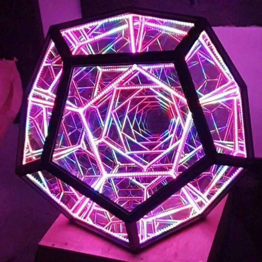 LED gece ışıkları noel dekorasyon lamba Dodecahedron yaratıcı serin renk sanat ışıkları rüya yıldız ışıkları doğum günü hediyesi Lampara