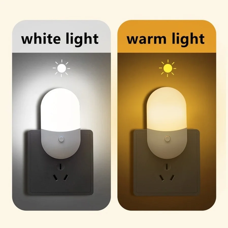 MunLii LED Gece Lambası Tasarrufu LED ışık Kontrol İndüksiyon Gece Lambası AB ABD birleşik krallık Fiş Gece Lambası Çift renk sıcaklığı 3