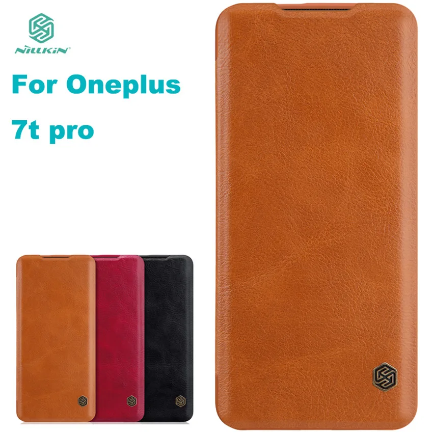 Oneplus 7t pro için NİLLKİN PU Deri Flip Case Oneplus 7t pro İçin Yüksek Kaliteli Flip Kapak telefon kılıfı İçin Oneplus 7t pro
