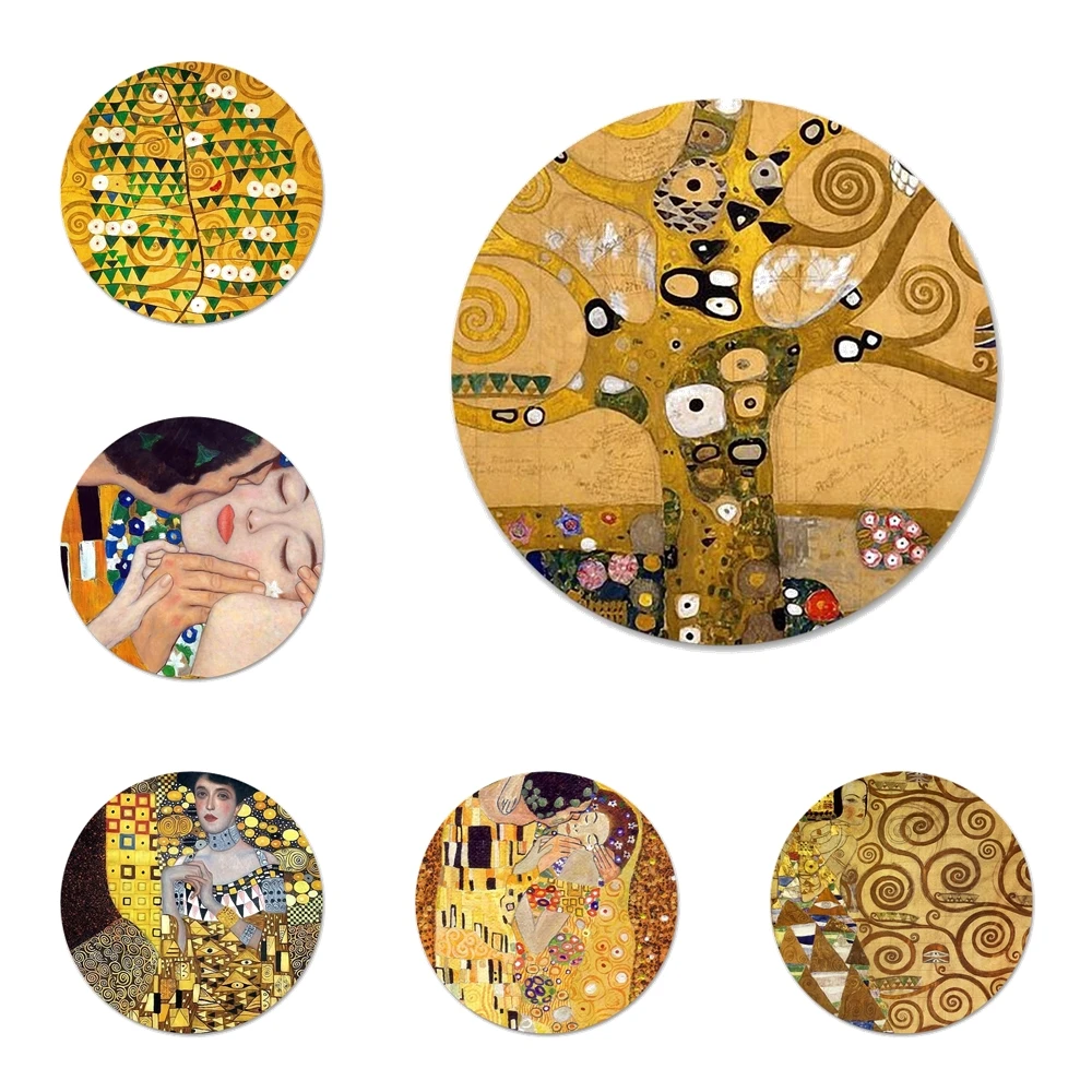 Öpücük Gustav Klim Altın Gözyaşları Ağacı Rozeti Broş Pin giysi aksesuarları Sırt Çantası Dekorasyon hediye