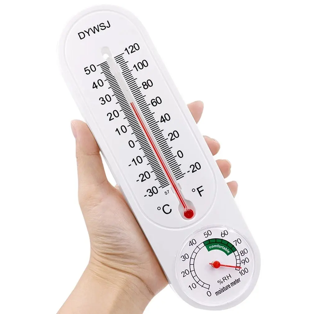Uzun Duvara monte Higrometre Termometre Kapalı Sıcaklık Ve Higrometre Yetiştirme Ve Dikim Dondurulmuş Pointer Termometre