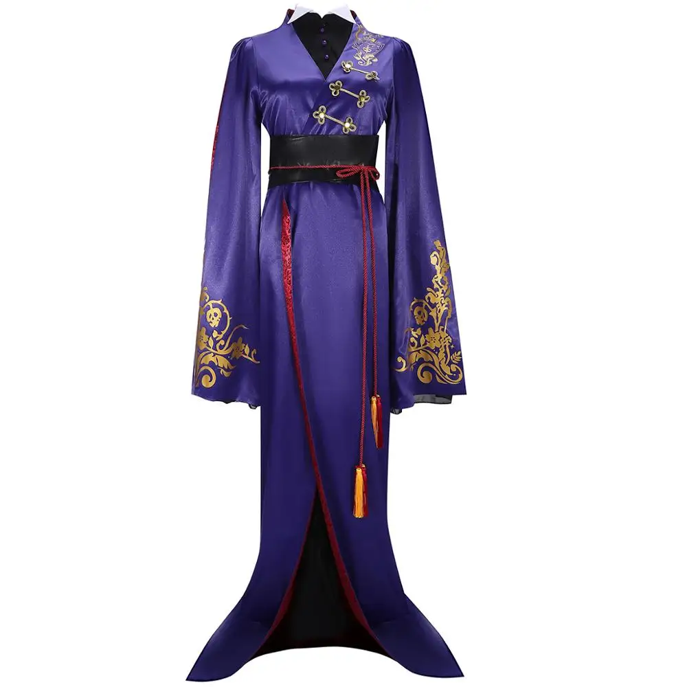 Oyun Twisted-Wonderland Kar Prenses Vil Schoenheit Cosplay Kostüm Erkekler Kadınlar Geleneksel kimono Mor Elbise Hanfu Kıyafetler