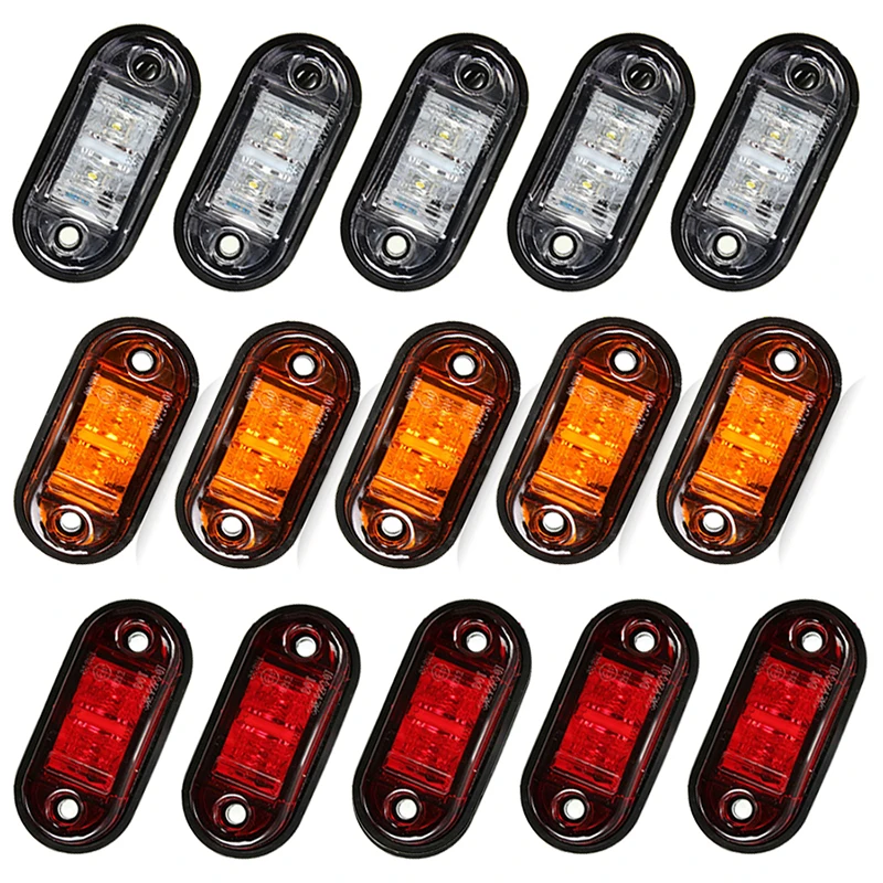 10 ADET uyarı ışığı LED araba ürünleri diyot ışık römork kamyon turuncu beyaz kırmızı LED yan işaret lambası araba aksesuarları için