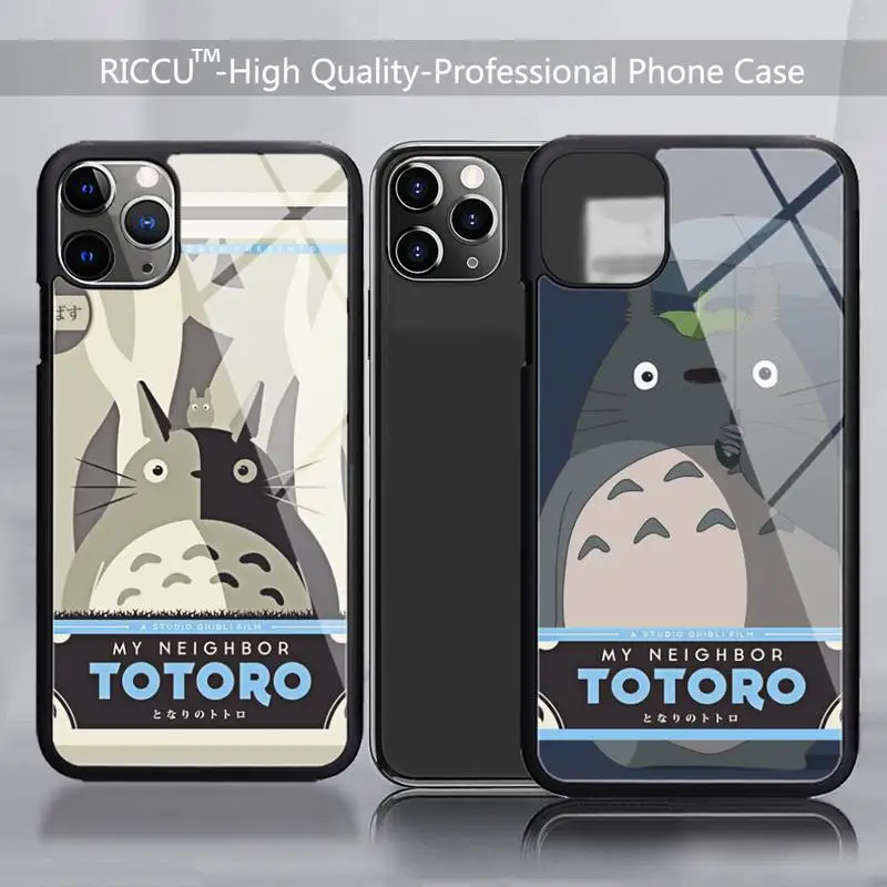 Karikatür Anime Mutlu Totoro telefon kılıfı Kauçuk iPhone 12 11Pro Max XS 8 7 6 6S Artı X SE 2020 XR 12Mini Kapakları