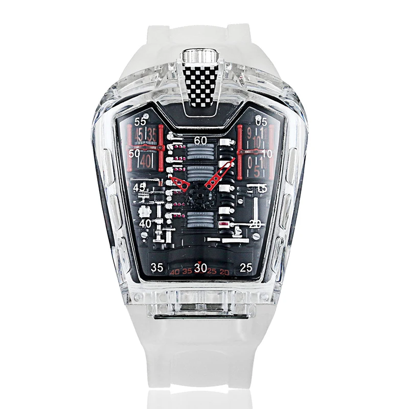Üst Marka Lüks Moda Yarış İzle Yaratıcı Lokomotif Tasarım Spor quartz saat Silikon Saat Montre Homme Relojes Hombre