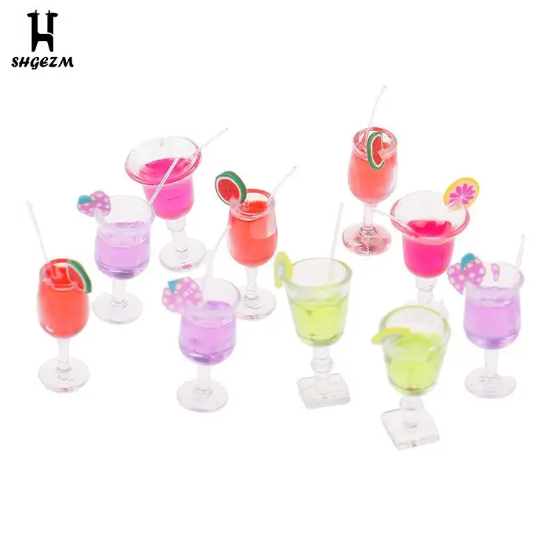 4 Adet 1: 12 Evcilik Minyatür İçecek meyve suyu fincanı Kokteyl Bebek mutfak dekoru Oyuncak Mini Bebek seramik karo