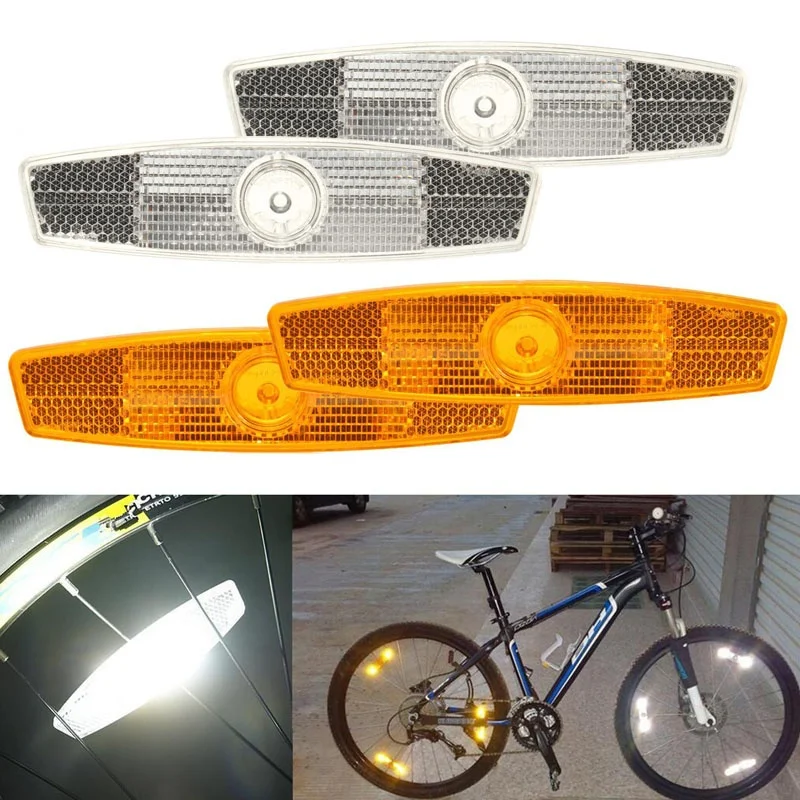 1 adet Bisiklet Bisiklet reflektör Konuştu güvenlik uyarı ışığı emniyet Jant yansıtıcı Lamba Dağı Vintage klip tüp reflektör ışıkları