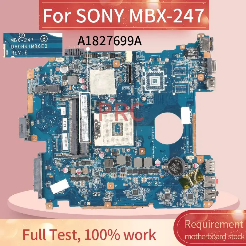 A1827699A SONY MBX-247 Dizüstü Anakart DA0HK1MB6E0 HM65 DDR3 Laptop anakart